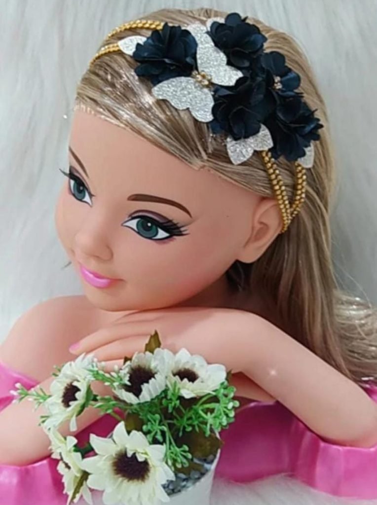 Faixa Belli Jardim Azul Petroleo com Dourado