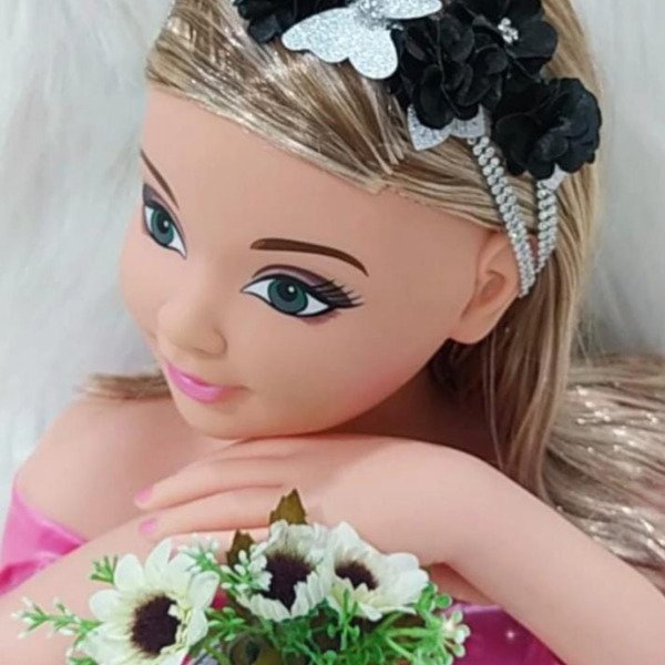 Faixa Belli Jardim Preto com Prata