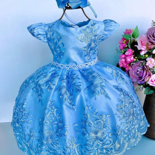 Vestido Marie Azul Bebê Realeza
