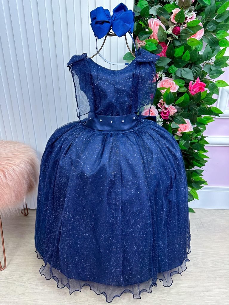 Vestido Marie Longo Mel Azul Petróleo