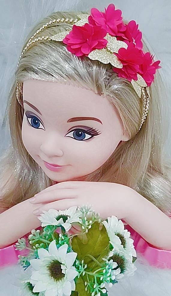 Faixa Belli Jardim Pink com Dourado