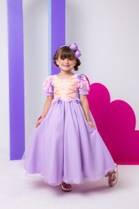Vestido Bella Child/Fantasia Longa Princesa Lilas