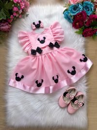Romper/Vestido Princesa Belli Minnie/Minie Rosa