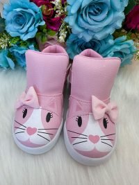 Tênis Bota Encanto de Criança Gatinha/Gata Rosa Fashion
