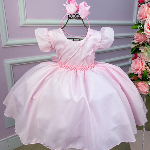 Vestido Belle Fille Bia Rosa Bebe