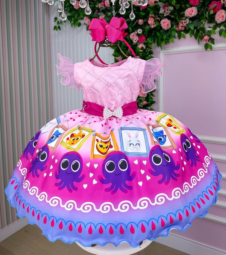 Vestido Infantil Temáticos Luxo Bolofofos – Bolo Fofos Modelo 2
