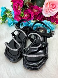 Sandália Doce Pe Verniz Preta Lilia