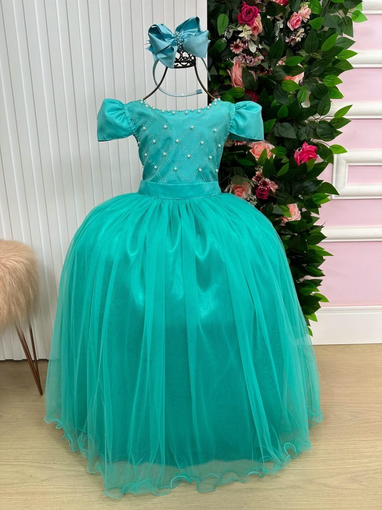 Vestido Enjoy Longo Gabriela Verde Tiffany