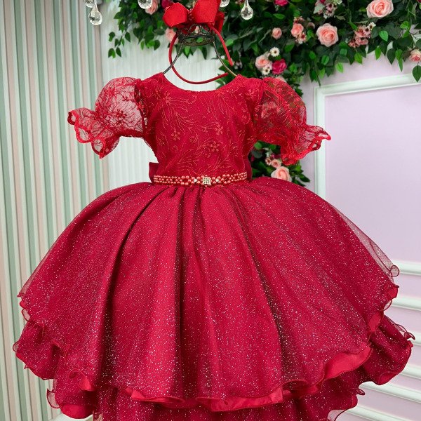 Vestido Bella Child Laize Vermelho