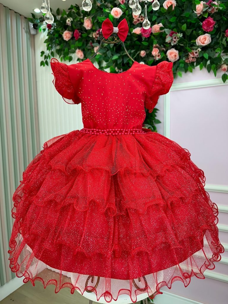 Vestido Ysa Kids Belinda Vermelho