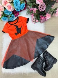Fantasia Halloween Menina Bruxinha Laranja