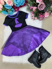 Fantasia Halloween Menina Bruxinha Roxa