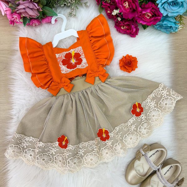 Romper/Vestido Princesa Belli Moana Princesa Praiana