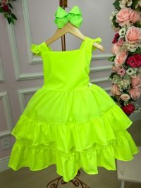 Vestido Banana Club Mariana Modinha Verde Neon