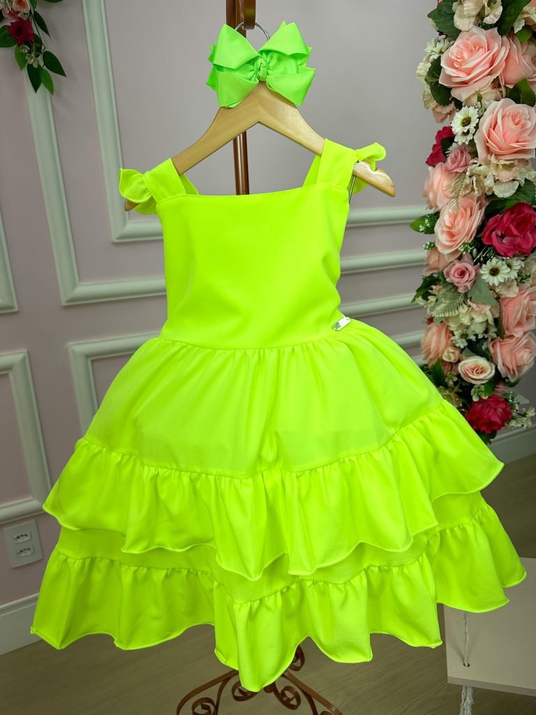 Vestido Banana Club Mariana Modinha Verde Neon