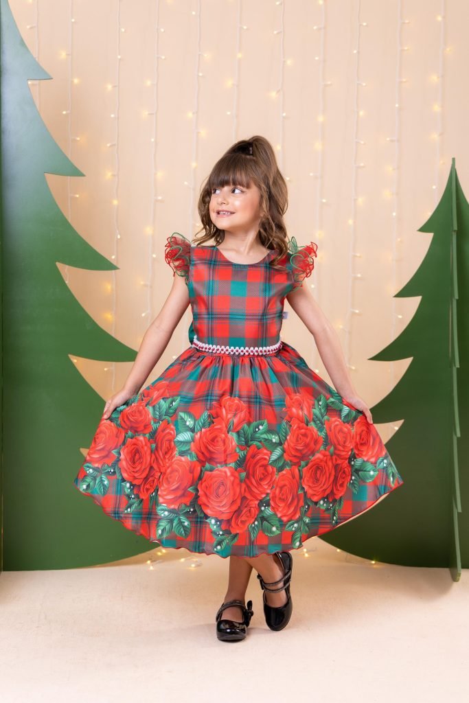 Vestido Marie Eduarda Floral Vermelho – Natal