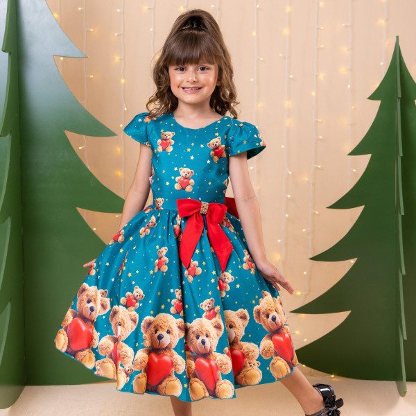 Vestido Marie Milena Ursinhos Verde – Natal
