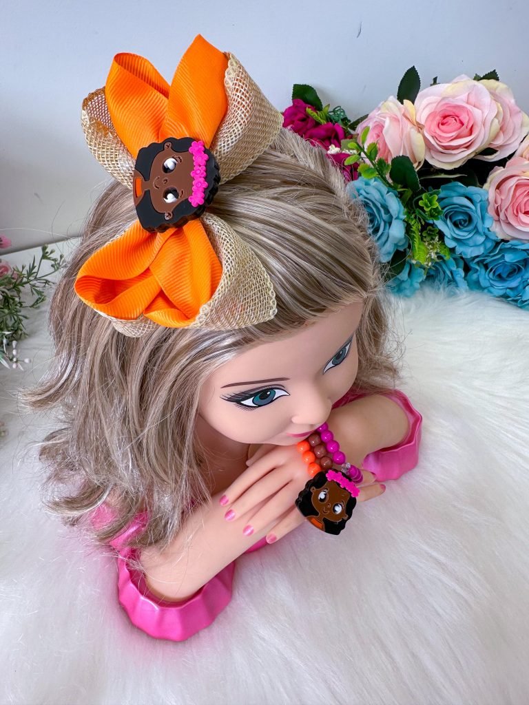 Laço Belli Tematico Moana + Pulseiras