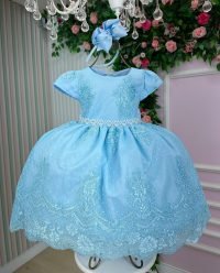 Vestido Marie Realeza Luci Azul Bebe