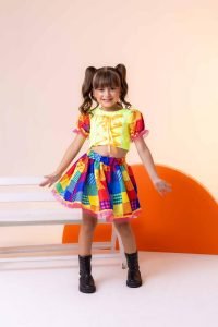 Conjunto Junino Banana Club Luxo Manu Verde Neon