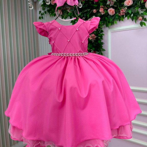 Vestido Ysa Kids Francine Rosa Chiclete