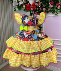 Vestido Junino Banana Club Luxo Quadrilha da Diversão