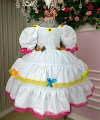 Vestido Junino Banana Club Luxo Noiva/Noivinha Branco