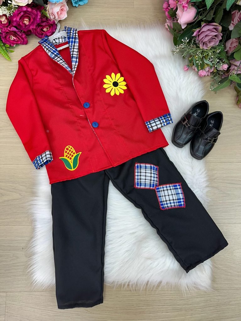 Fantasia Princesa Belli Seu Zé Terno Vermelho