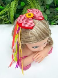 Laço Belli Bico de Pato Vermelho Xadrex Junino