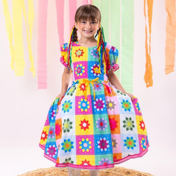 Vestido Marie Junino Luxo Quermesse Elegante Pink