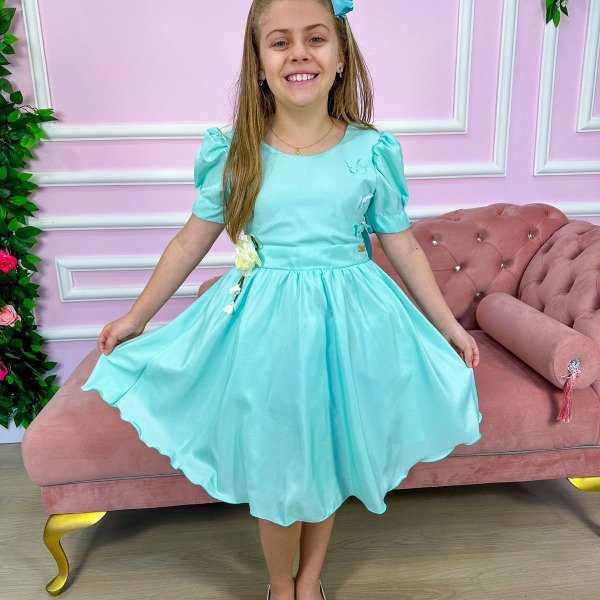 Vestido Banana Club Verde Claro Borboletinhas