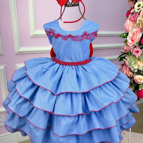 Vestido Giovanella/Giovanela Jeans 5 Babados Babadinhos Raquel