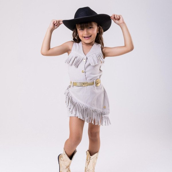 Conjunto Blogueirinha Boiadeira Maraisa Jeans Off