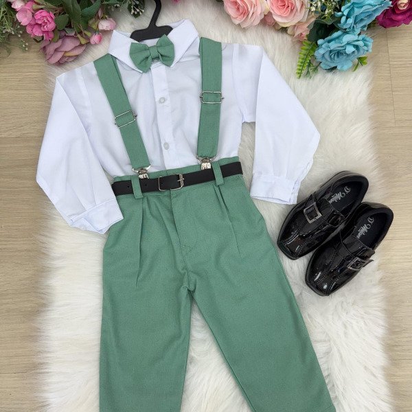 Conjunto Miss Cherry Vitor Suspensorio Verde