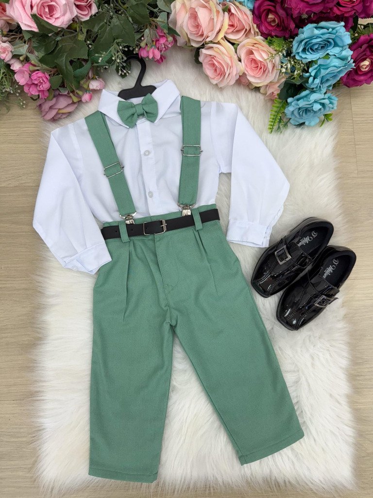 Conjunto Miss Cherry Vitor Suspensorio Verde