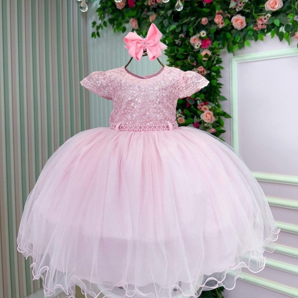 Vestido Menina Bonita Tessa Rosa Bebe