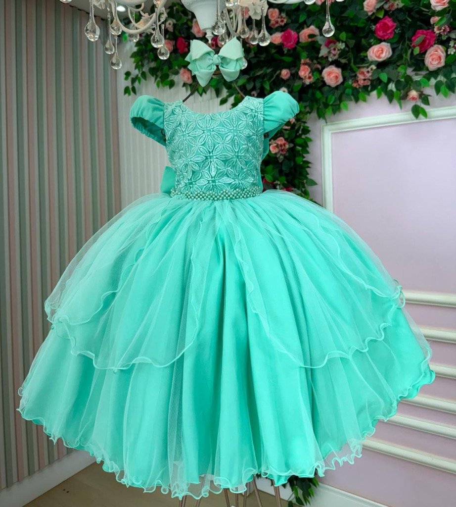 Vestido Bella Child Polly Verde Menta