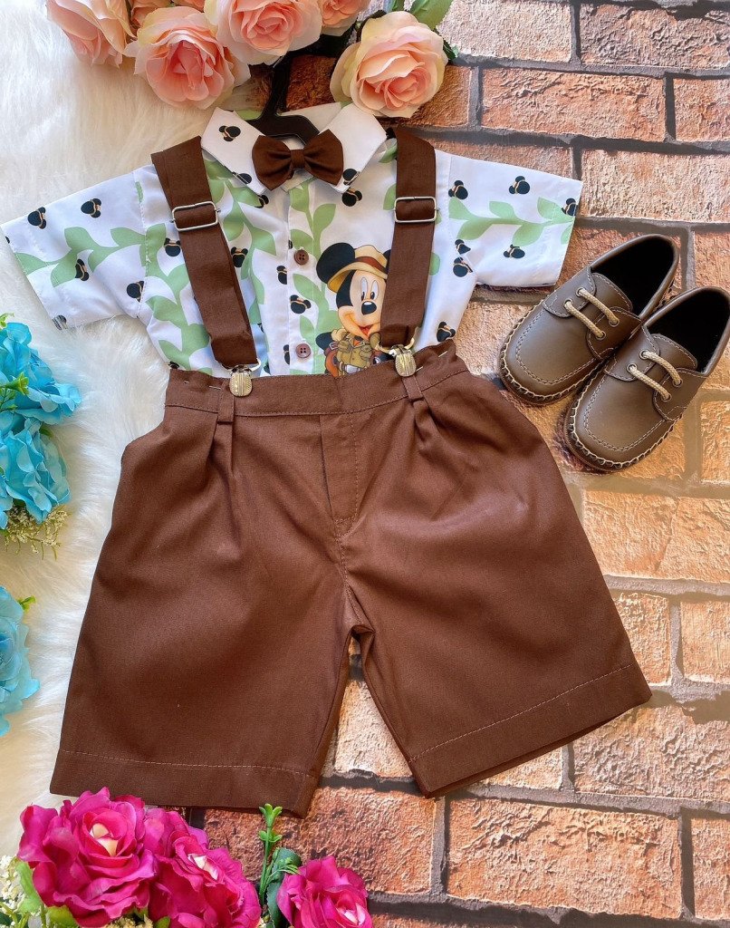 Conjunto Temáticos Meninos Mickey Safari Verde