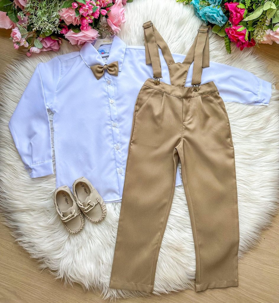 Conjunto Kanga Social Gustavo Marrom Castor Suspensorio