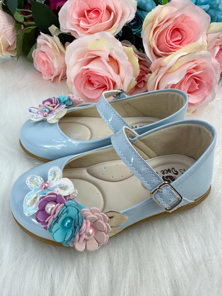 Sapatilha Doce Pe Juju Jardim Encantado Azul Bebe