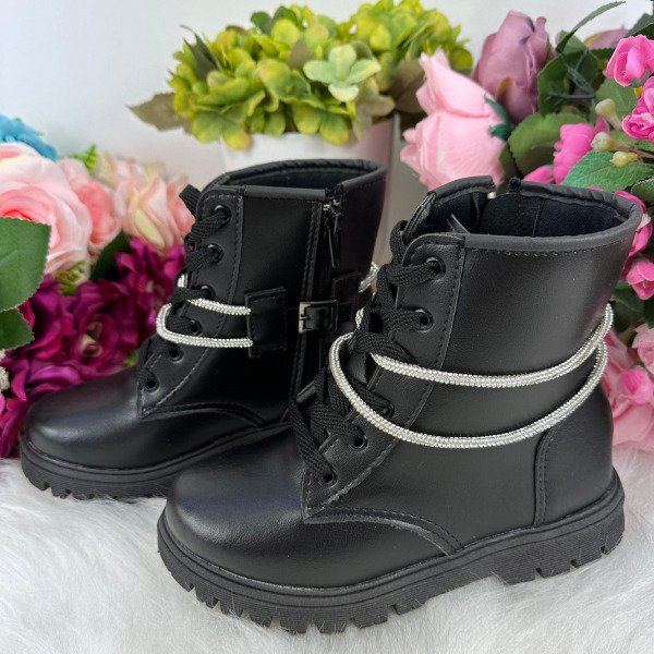 Bota Coturno Flor Di Mila Preta Fashion