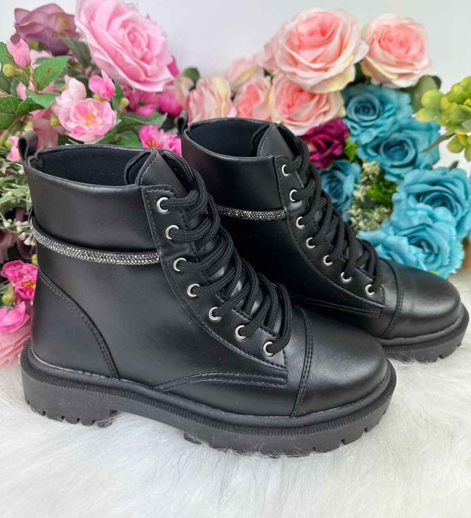 Bota/Coturno Ousadia Preta Adulta Strass