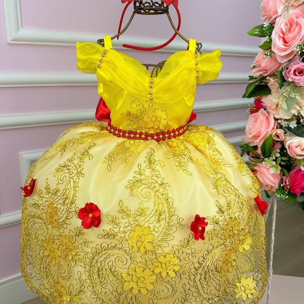 Vestido Princesa Tematico Bela e a Fera