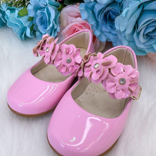 Sapatilha Bruninha Flores Rosa