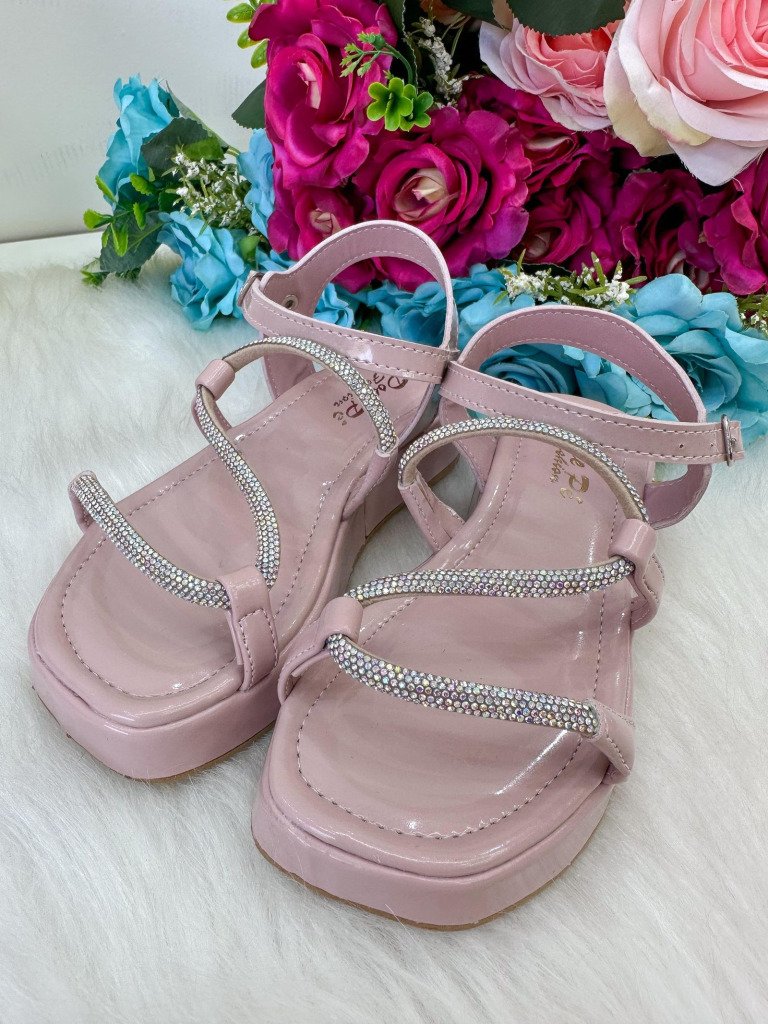 Sandália Doce Pe Verniz Nude/Rose Lilia