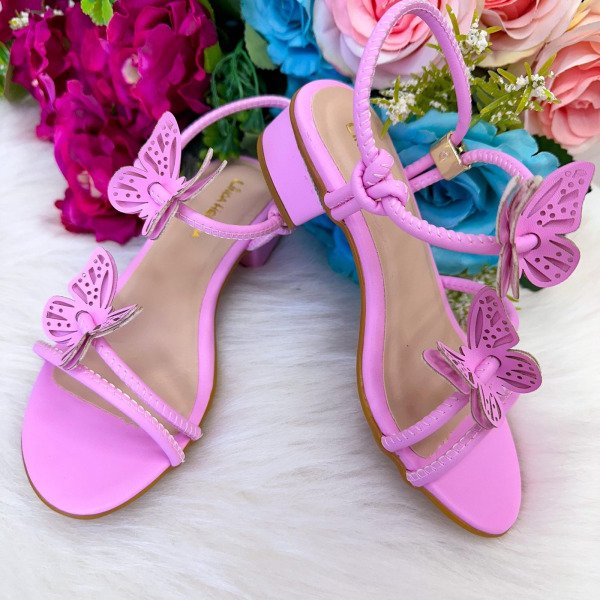 Sandalia Flor Di Mila Laise Borboletas Rosa