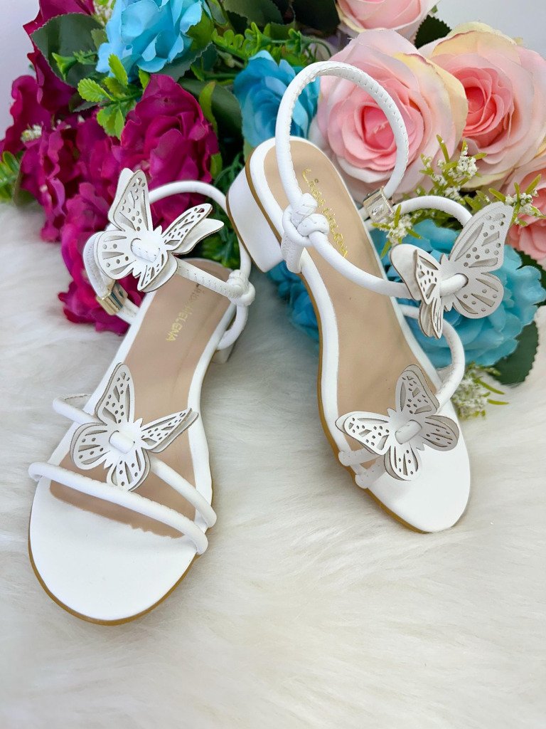 Sandalia Flor Di Mila Laise Borboletas Branco