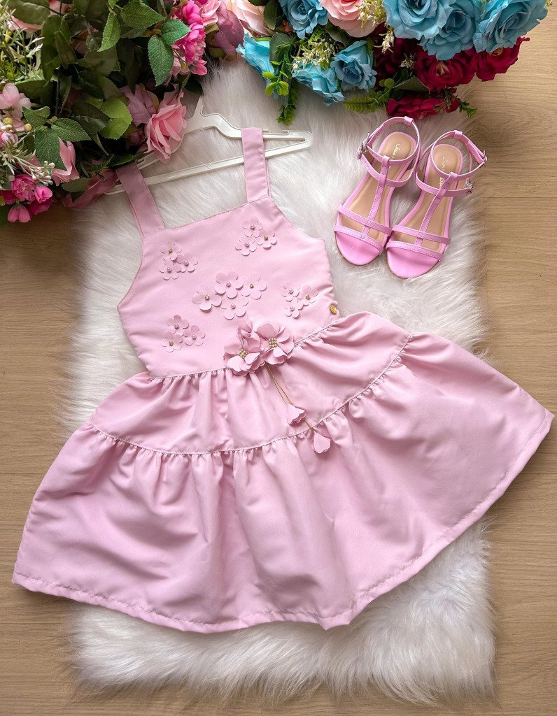 Vestido Blogueirinha Cecilia Rosa Bebe