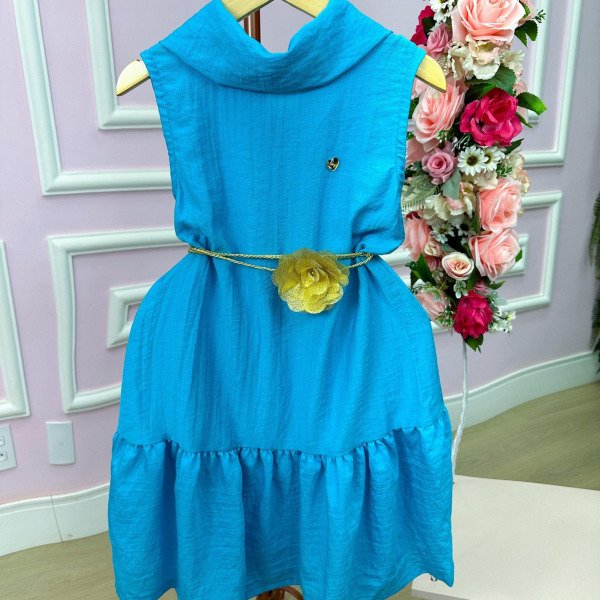 Vestido Blogueirinha Serena Azul Turquesa