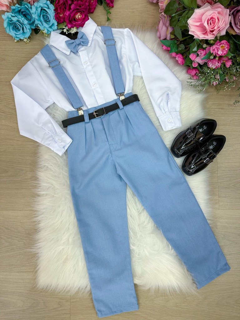 Conjunto Miss Cherry Vitor Suspensorio Azul Serenity